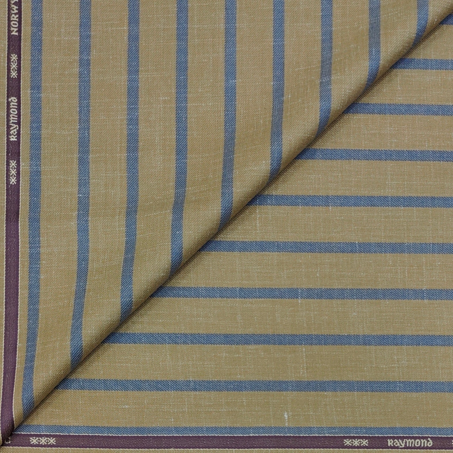 Blazer Fabric Raymond 55% Wool With Linen Broad Stripes Colour Chicory Brown